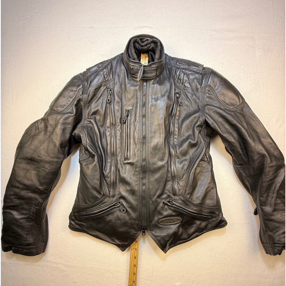 Harley‎ Davidson Jacket Women L Black FXRG Leather Motorcycle 98504-99VW Biker